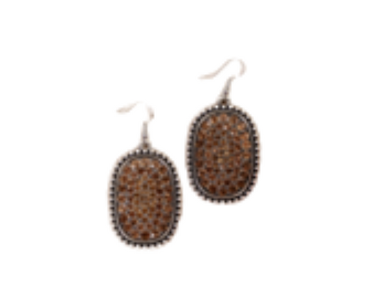 Crystal Sparkle Oval Earrings