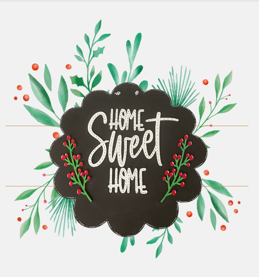 Home Sweet Home Wooden Door Hanger - 18” Scalloped Design